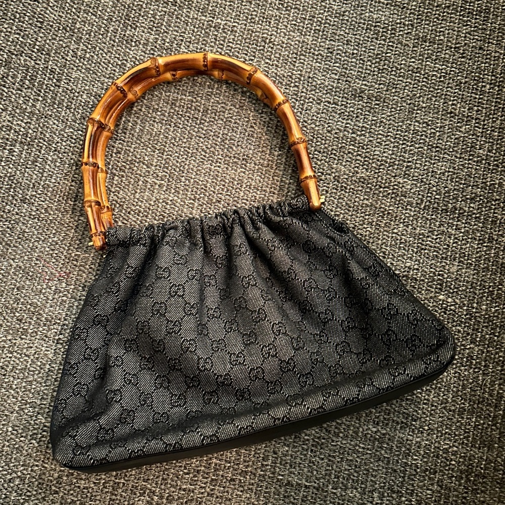 Vintage Gucci Bamboo Denim Bag